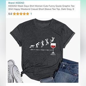 NWT women’s kiddad cotton blend graphic weekdays Tee size S